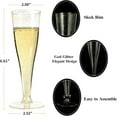 thumbnail image 2 of 200 Pack Champagne Flutes Plastic, 4.5 oz Gold Glitter Plastic Disposable Stemware, 2 of 6