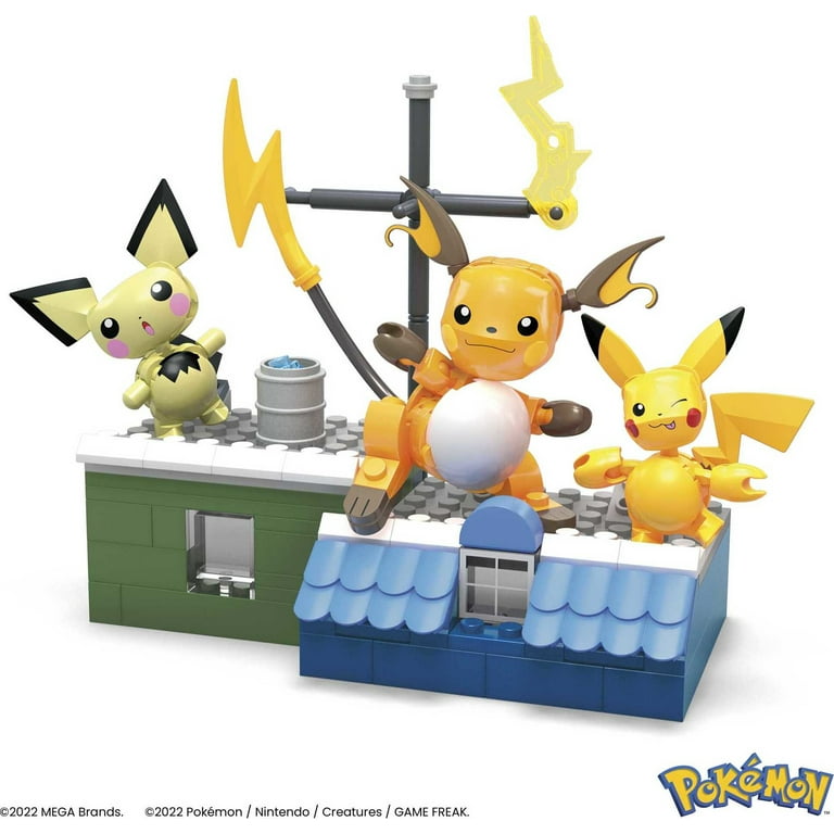 MEGA Pokemon Building Toy Kit Pikachu Set with 3 Action Figures (160  Pieces) for Kids 