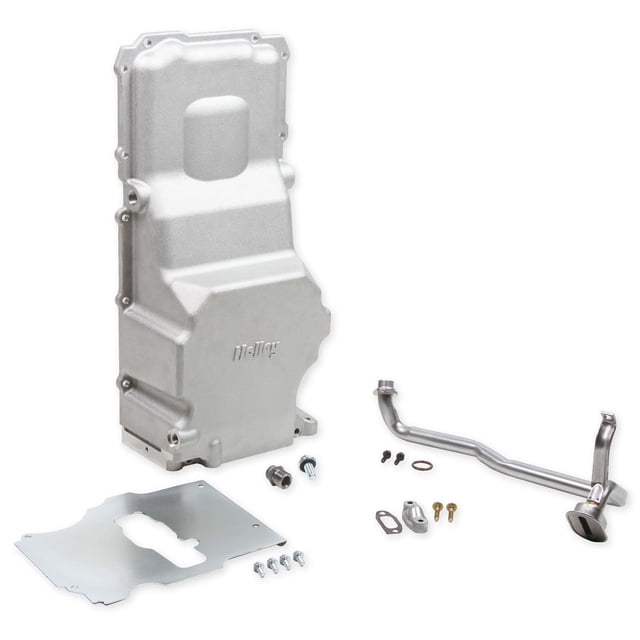 Holley Performance Huile Pan 302-3 Dégage jusqu'à 4,00 Pouces de Course; 5,9 Quarts avec Filtre en Stock; Sans Plateau de Remontage; Ventouse Arrière; Naturel; Aluminium