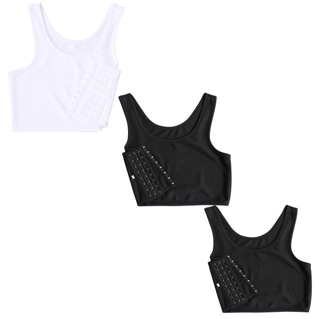 Sleeveless Women Short Solid Vest Fashion Tank Tops Chest Compression Women's Blouse