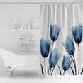 thumbnail image 2 of Blue Tulip Shower Curtain, 48" x 72", Minimalist Modern Flower Plant Art Waterproof Bathroom Curtain Washable Shower Curtain Set with 12 Hooks, 2 of 6