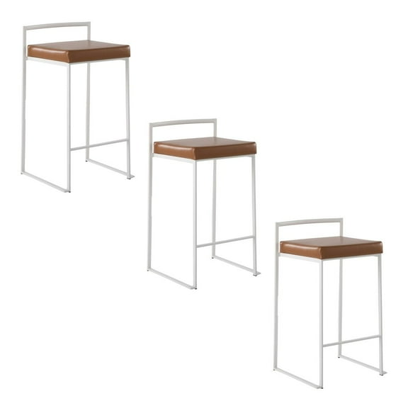 LumiSource Fuji Stacker 26" Fixed-Height Counter Stool - Set of 3
