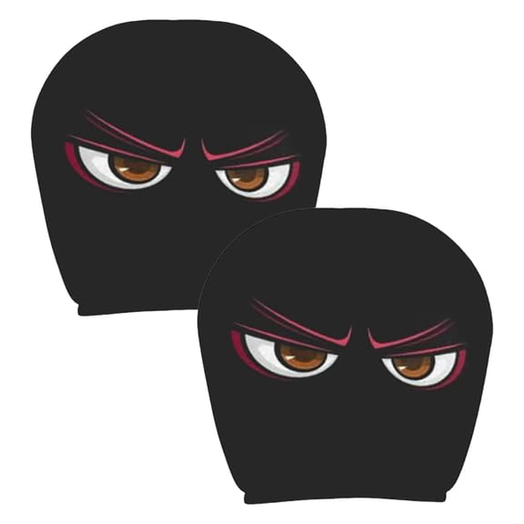 2PCS Funny Cartoon Car Headrest Covers Car Seat Head Rest Protector Cute Funny Cartoon Eyes Car Headrest Covers for Auto Front Seat Rest Decoration