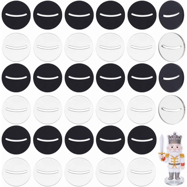 40 bases de papel en miniatura de 2 colores, soporte para cartas de juego de 1 pulgada con ranura de 1,7 mm para figuras de papel