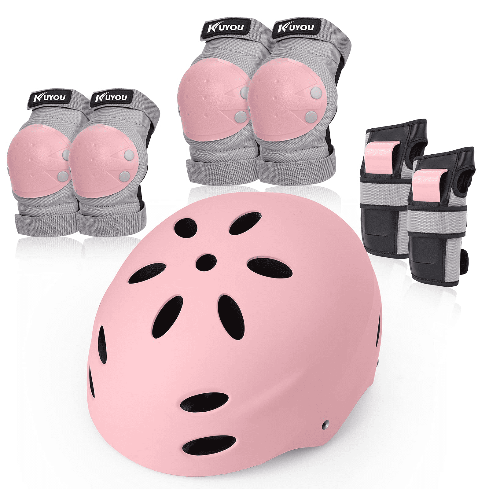Kuyou Kids Protective Gear Set,6pcs Knee and Elbow Pads with Wrist Guards 