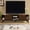 68" Dark Walnut, variant on LKTART Mid Century Modern Rattan TV Stand for 65 Inch TV,59" Boho Media Console with Sliding Doors & Open Shelves,Solid Wood Legs for Living Room,Light Walnut