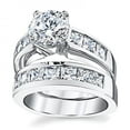 thumbnail image 2 of APIPEE 2pcs His and Hers Wedding Ring Sets Couples Engagement Rings Women and Men 925 Sterling Silver AAA Cubic Zirconia Jewelry for Women, 2 of 6