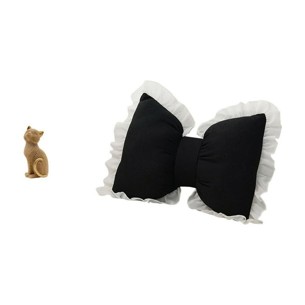 Figura de escritorio,Estatua de gato,linda decoración para estante o escritorio,Cojín con lazo bonito,Cojín con forma de lazo,lindo cojín decorativo con lazo,Funda de almohada suave con