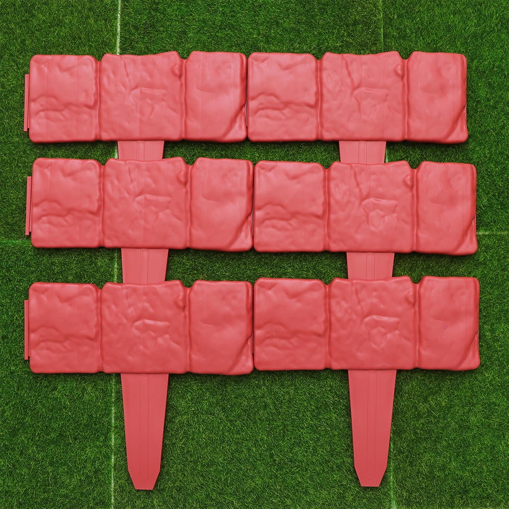 FELTECHELECTR Lawn Garden Edging Border Fence Orange Curved Or Straight Line 20Pcs 9.3X10In