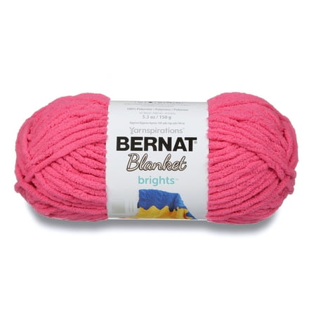 Bernat® Blanket Brights™ #6 Super Bulky Polyester Yarn, Pixie Pink 5.3oz/150g, 108 Yards