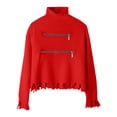 thumbnail image 4 of Yuhangmm Sweatshirts for Women Loose Fit Oversized Sweater Turtleneck Pullover Fall Fashion Outfit Winter Trendy Clothes with Soft Cozy Feel Red1 L, 4 of 4