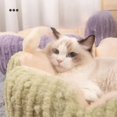 thumbnail image 3 of Soft Round Washable Plush Cat Bed with Removable Cushion for Indoor Pets, 3 of 6