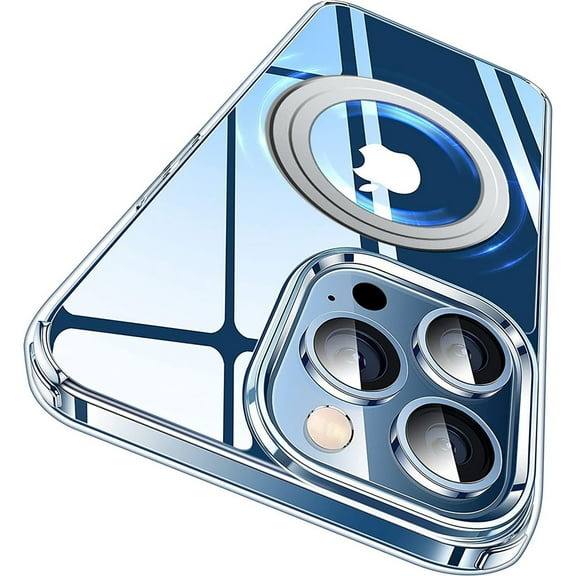 Allytechgroup Clear Magsafe Compatible Phone Case for Apple iPhone 13 Pro Max, Slim Fit Wirless Charging Anti-Scratch Drop Protective Transparent Back Cover, Clear