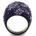 thumbnail image 3 of Luxe Jewelry Designs Women's Black IP Stainless Steel Ring with Tanzanite Crystals - Size 8, 3 of 4