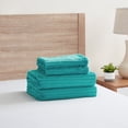 thumbnail image 4 of Nestl  Reversible Cut Plush Duvet Cover Set -  Soft Front Cut Plush Fleece & Back Brushed Microfiber Comforter Cover Teal Full 3 Piece, 4 of 5