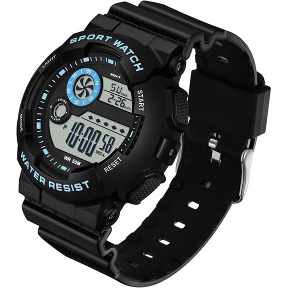 Digital Watch Womens Sport Waterproof White Wrist Watches for Women with Alarm Stopwatch Hourly Chime LED Display 12H/24H Calendar