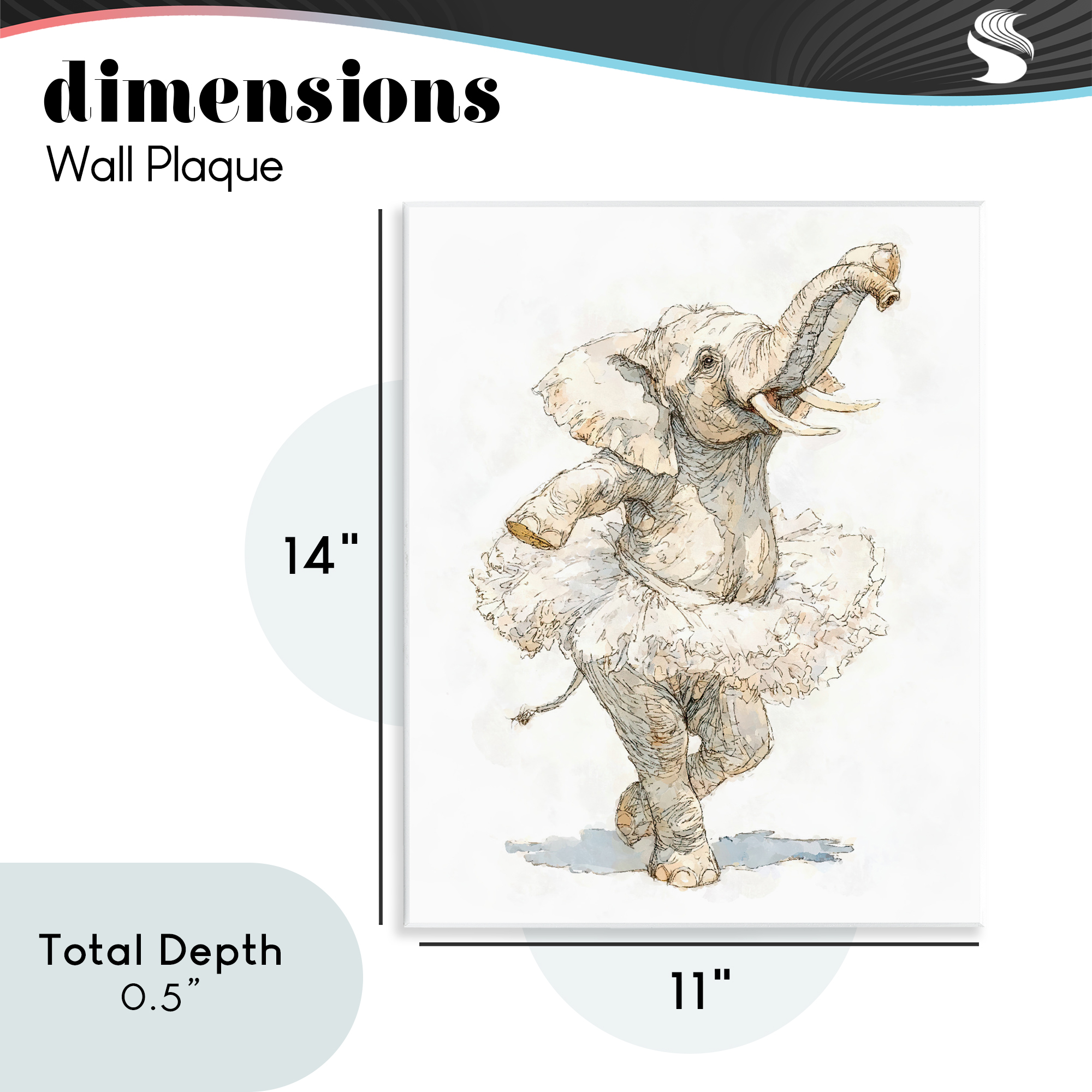 Ballet Elephant Tutu Wall Plaque Art, design by Ziwei Li