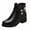 Black, variant on Ankle Boots Winter Shoes Women Ankle Boots Stylish Winter Fashion Glitter Short Mid Heel Leather Booties for Comfort