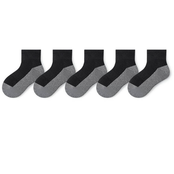 Boys Girls Crew Socks Seamless Ankle Socks Kids Cotton Athletic Sock Youth School Uniform Sock 5 Pairs 2-12T