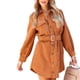 thumbnail image 1 of Vestido tipo blusa de pana para mujer, vestido camisero de manga larga, largo mini, 1 of 5