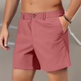 thumbnail image 2 of Zimjoy Shorts for Men Classic-Fit 5" Shorts Lightweight Quick Dry Button Cargo Shorts Elastic Waist Outdoor Golf Work Travel Beach Pants, Red L, 2 of 4