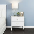 thumbnail image 6 of Prepac Milo Mid-Century Modern 2-Drawer Nightstand, 16"D x 25"W x 25"H, White, 6 of 18