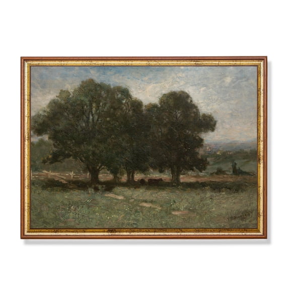 Pastoral Landscape Poster Vintage Wall Art UNFRAMED Poster, 8x12