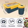 thumbnail image 2 of MesaSe Portable Bento Lunch Box for Adults and Kids With 3 Compartment 1400ML Leak Proof Bento Lunch Box Kit Lunch Container Included Reusable Insulated Lunch Bag  Soup Cup  Spoon & Fork, 2 of 7