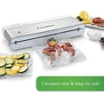 thumbnail image 3 of FoodSaver VS0160 PowerVac Compact Vacuum Sealing Machine, White & 8" and 11" Vacuum Seal Rolls Multipack, Make Custom-Sized BPA-Free Vacuum Sealer Bags, Multi-Pack, Clear, 3 of 13
