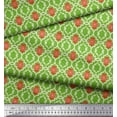 thumbnail image 2 of Soimoi polyester Crepe Fabric Ornament & Quatrefoil Damask Printed Fabric 1 Yard 42 Inch Wide, 2 of 3