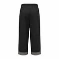thumbnail image 7 of Outfmvch Capri Pants for Women Wide Leg Palazzo Yoga Sweatpants Cropped Pant Pull On Pants Beach Cropped Trousers Cropped Linen Pants Women Pedal Pushers for Women Yoga Capri Pants Black S, 7 of 7
