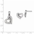 thumbnail image 4 of 925 Sterling Silver Cubic Zirconia Heart Shaped Earring and Pendant Set, 4 of 4