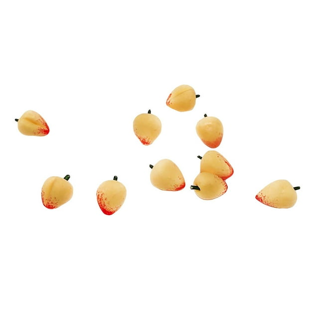 Jindong Fruit 10Pcs Miniature Dollhouse Kitchen Toy Play Yellow 112 Peach Model Dining Simulation kitchen toy