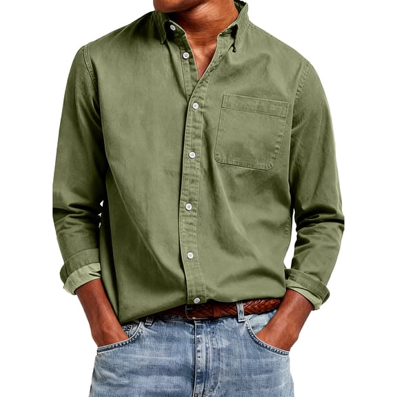 Men's Casual Button-Down Long-Sleeve Shirt Fashionable Casual Men's Clothing