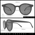 thumbnail image 3 of Retro Hipster Fashion Horn Rim Round Circle Len Plastic Sunglasses Matte Black - Green, 3 of 8