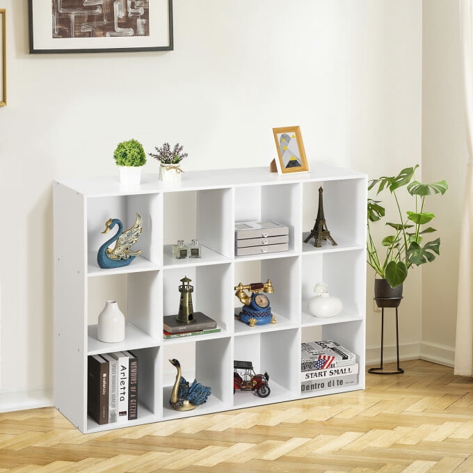 ZENY 12 Wood Cubes Storage Organizer Bookcase Bookshelf Display Rack for Home, Office