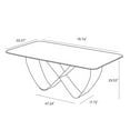 thumbnail image 6 of POVISON-79"Modern White Dining Table for 6-8, Glossy Sintered Stone Table, Butterfly Shape Carbon Steel Legs, 6 of 7