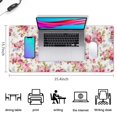 thumbnail image 5 of Long Mouse Pads for Desk,Pioneer Flower Floral Print Pattern Desk Mats on Top Of Desks, Desk Mouse Pad Extra Large with 3mm Non-Slip Base and Stitched Edge for Gaming,Office,Work,Home 35.4"x15.7", 5 of 6