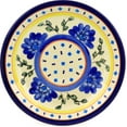 Polish Pottery 9½inch Salad Plate (Blue Diamond Flowers Theme) Hand