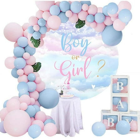 Geekeo Blue Pink Balloon Garland Kit, 60 pcs Gender Reveal Party Decor