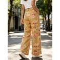 thumbnail image 5 of Floral Print Women Long Jeans Wide Leg Casual Denim Pants, 5 of 8