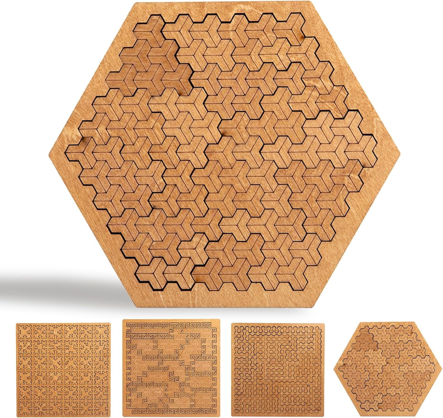 Nouveaux Casse-Têtes Plateau Fractal 2026, Casse-Tête en Bois à Pliage de l'Esprit, Labyrinthe en Bois Unique Irrégulier, Casse-Têtes Difficiles et