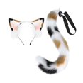thumbnail image 1 of de accesorios para disfraz de diadema con orejas de gato y cola larga para juegos de rol de carnaval Negro Blanco Marrón Yuyangstore Cola, 1 of 8