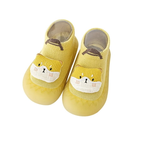 

LBECLEY Toddler Girl Shoes Size 10 Boys Girls Cartoon Socks Shoes Toddler Fleece Warmthe Floor Socks Non Slip Prewalker Shoes Toddler Shoes Size 8 Girls Yellow 24