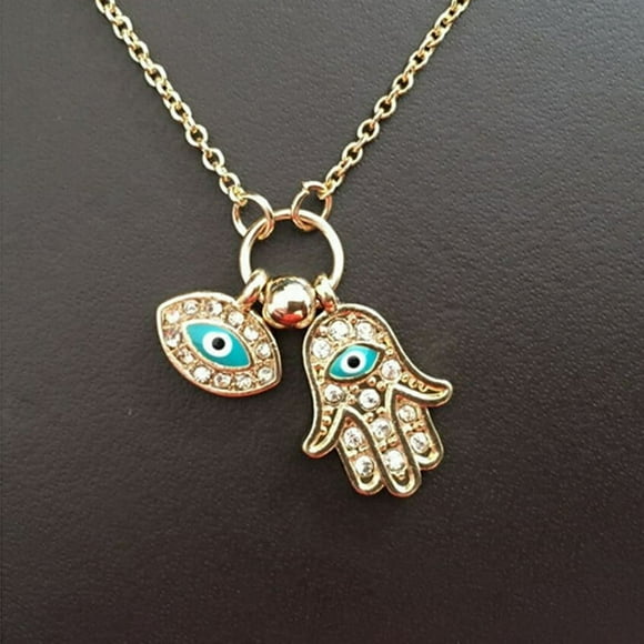 1PC Fatima Palm Necklace Evil Eye Hamsa Hand Chain Pendant Jewelry For Women