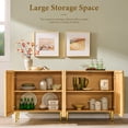 thumbnail image 5 of Aitjunz Modern Buffet Cabinet with Storage, 61.8"W Sideboard Cabinet with Adjustable Shelves & Curved Edge, Wooden Coffee Buffet Cabinet for Dining Room, Kitchen, Living Room, Natural, 5 of 9