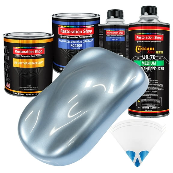 Glacier Blue Metallic Quart URETHANE BASECOAT CLEARCOAT Car Auto Body Paint Kit