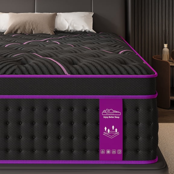 Skyhedon Queen Size Mattress 14inch Hybrid Mattress Medium Firm Gel Memory Foam Pocket Innerspring For Pressure Relief Motion Isolation,Adult
