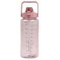 thumbnail image 1 of Botella de agua deportiva de 2 litros con pajita FloreceBien, de plástico, color rosa, 1 of 3