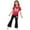 Red, variant on ITSAME Girls Outfits 2-Piece, Crewneck T-Shirts and Flared Pants Bow Print Casual Clothes Set Purple Size 6